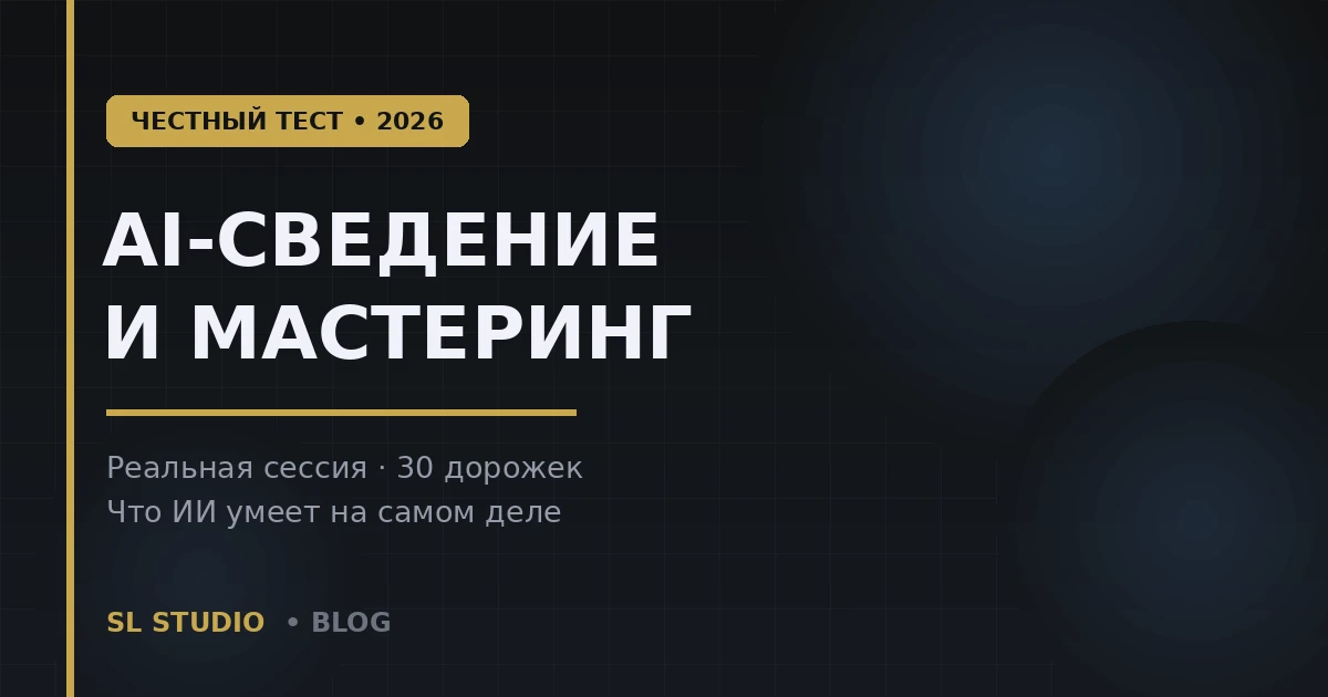 AI-сведение и мастеринг в 2026 — тест на реальной сессии
