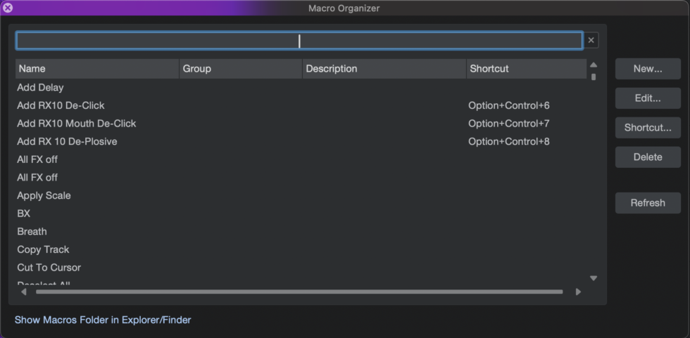 Macros in Studio One for faster mixing workflow