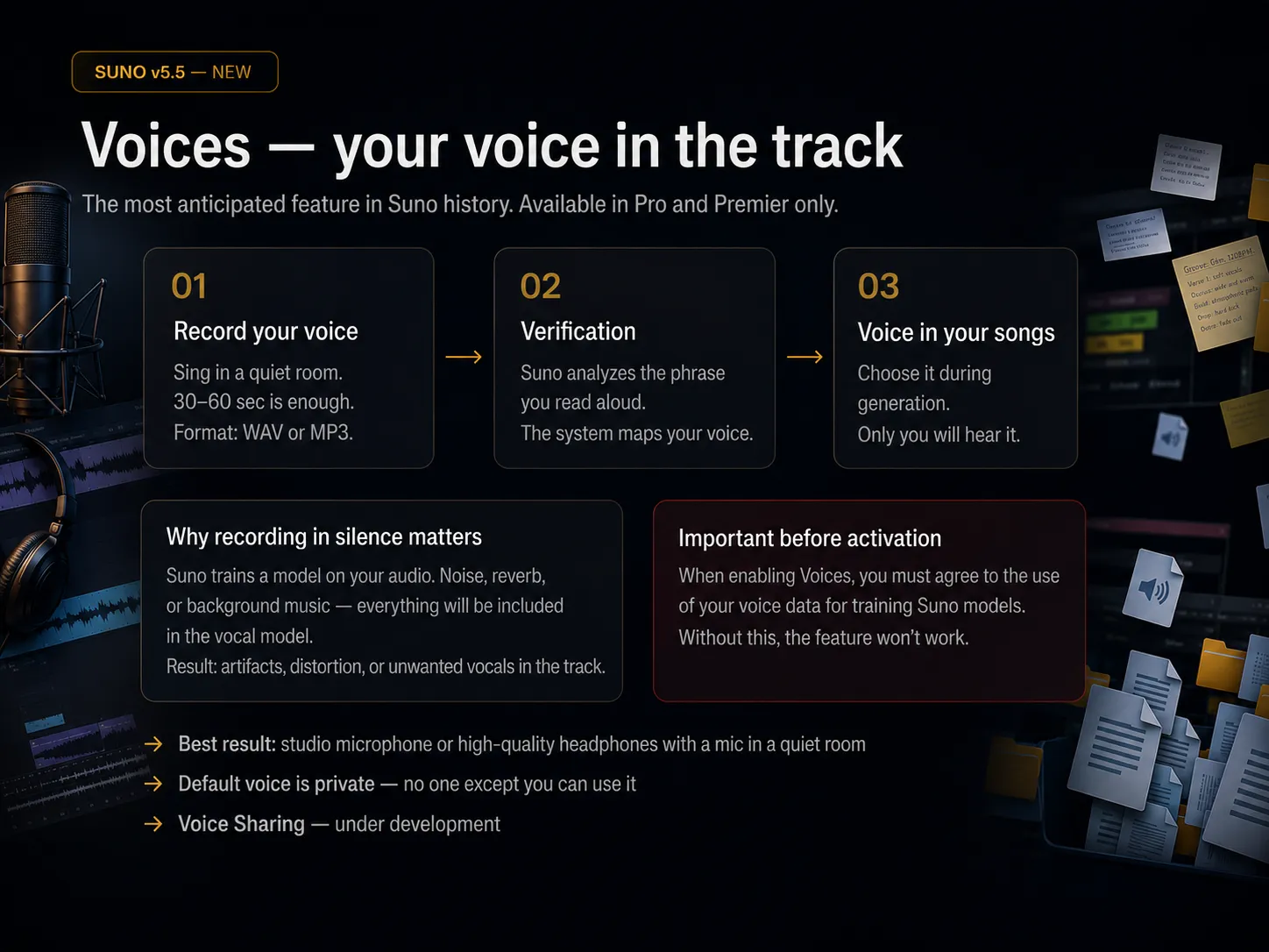 Voices in Suno v5.5 — voice cloning