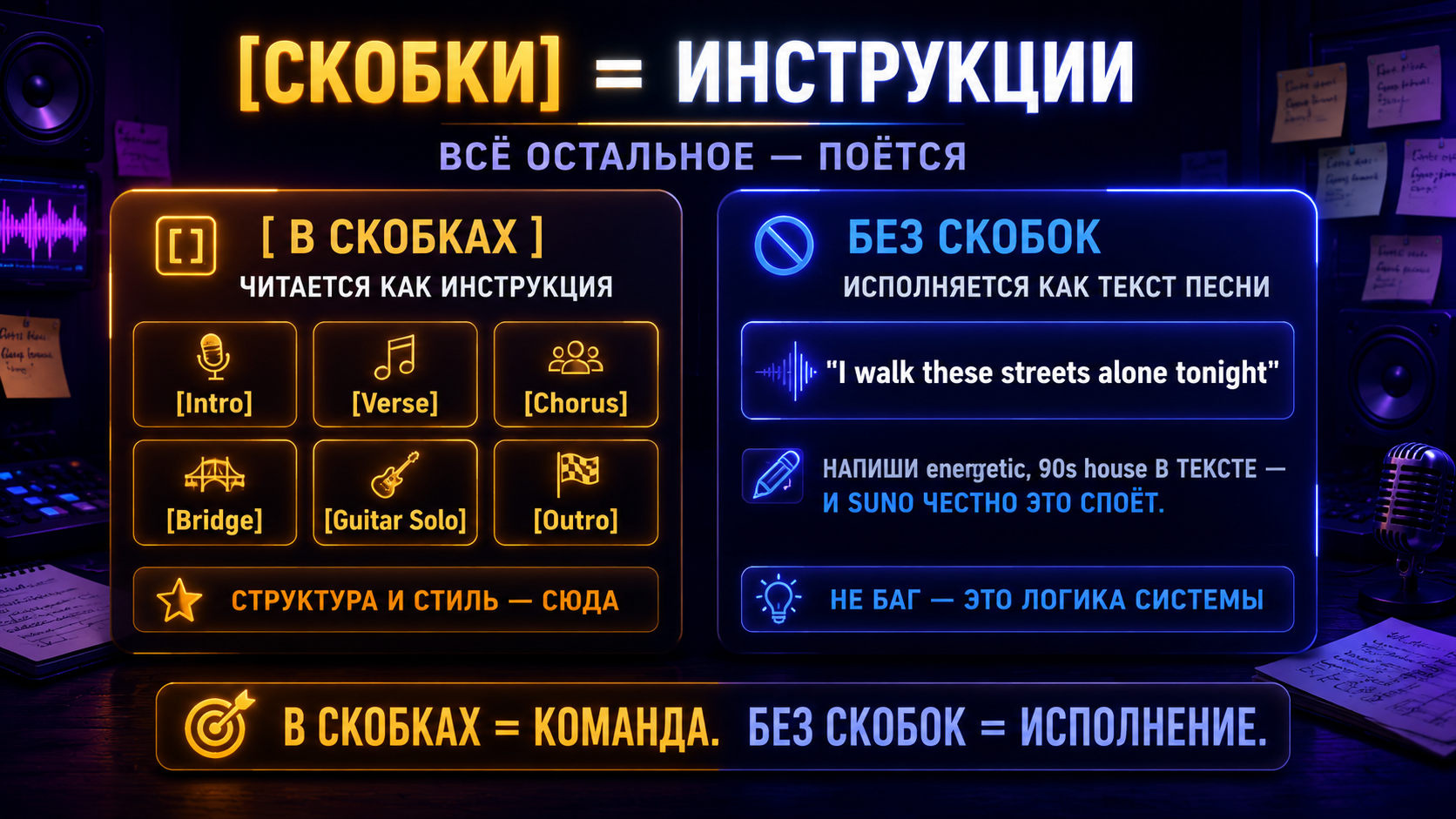 Скобки — инструкции для Suno