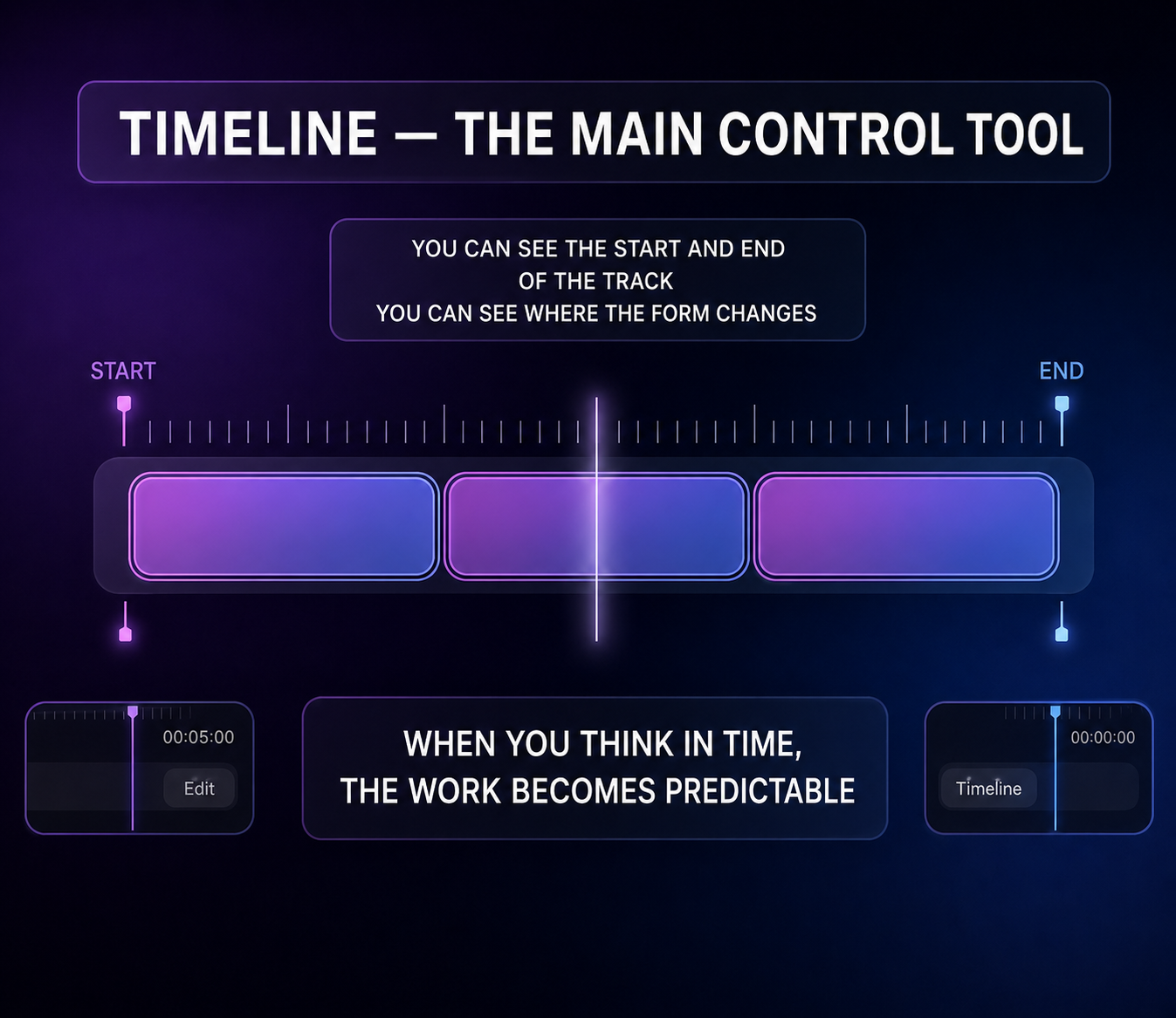 The timeline is your main instrument of control in Suno Studio