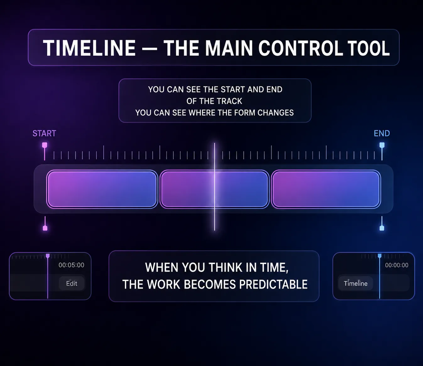 The timeline is your main instrument of control in Suno Studio