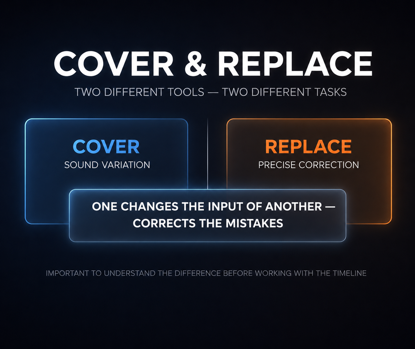 Cover and Replace — two different tools for two different problems