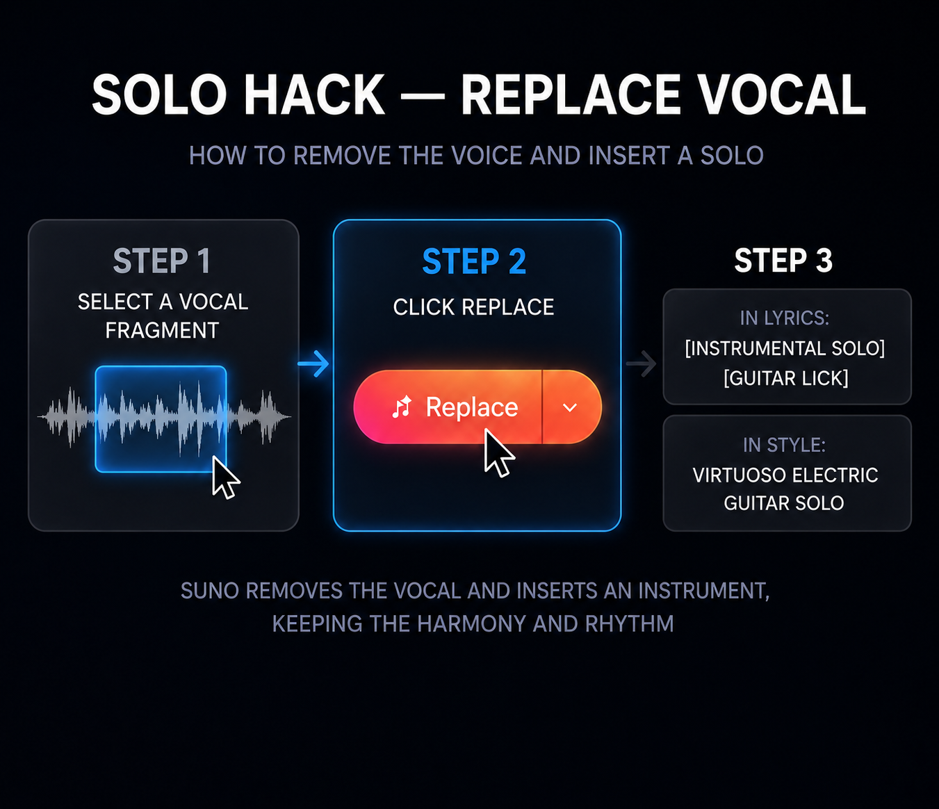 Solo Hack — remove the vocals and drop in a solo in three steps