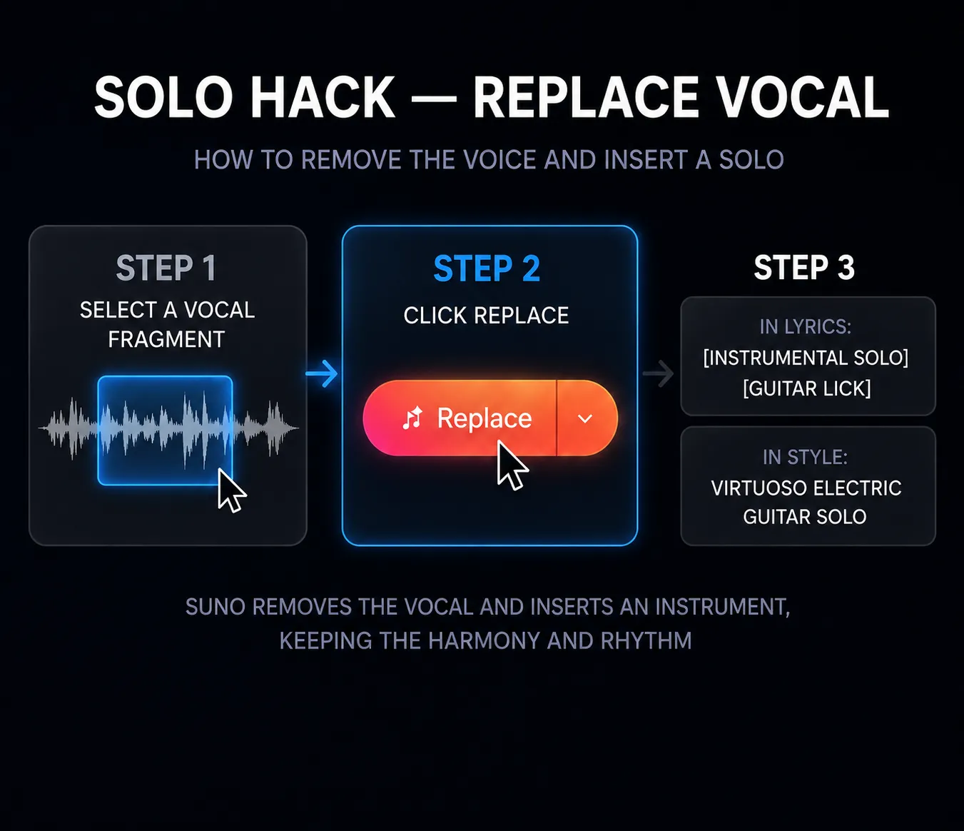 Solo Hack — remove the vocals and drop in a solo in three steps