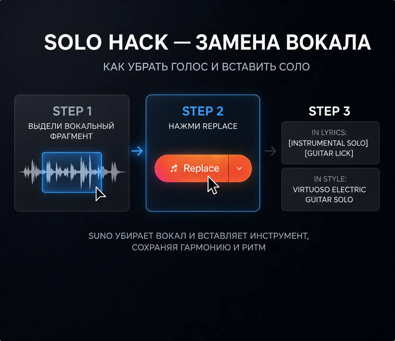 Solo Hack — убираем голос и вставляем соло в три шага
